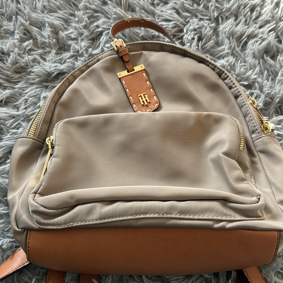 Tommy Hilfiger Small Beige & Brown Women' s Backpack. Some wear on the handle. - Picture 1 of 7